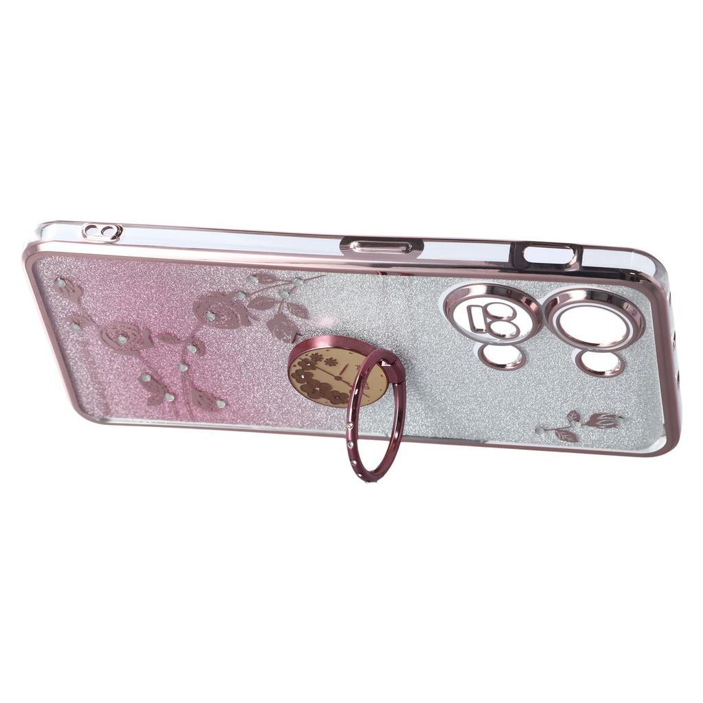 KADEM Für OnePlus Ace 2V/Nord 3 5G Hülle Ring Ständer TPU Blumen Handyhülle Farbverlauf Glitzer