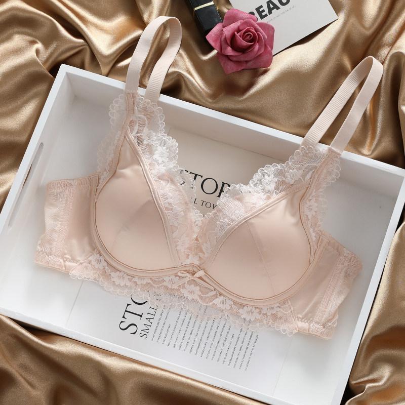 Lace natal year red female show big anti-sagging collection breast no steel ring sexy bra cover