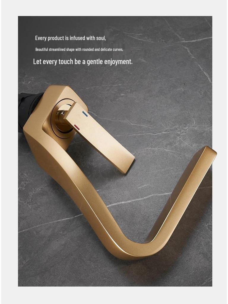 Rubinetto Ottone a Cascata Dorata – Lavabo Lusso a Foro Singolo
