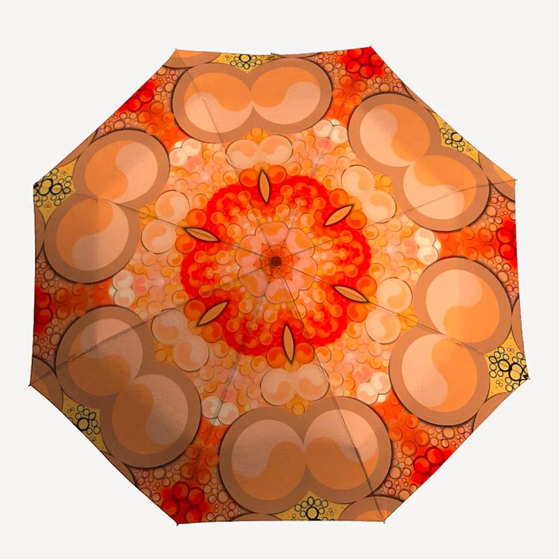 

1pc Kaleidoscope Pattern Auto-Fold Umbrella with One-Touch Open/Close - 8 Reinforced Ribs for Windproof Stability, yy251118175