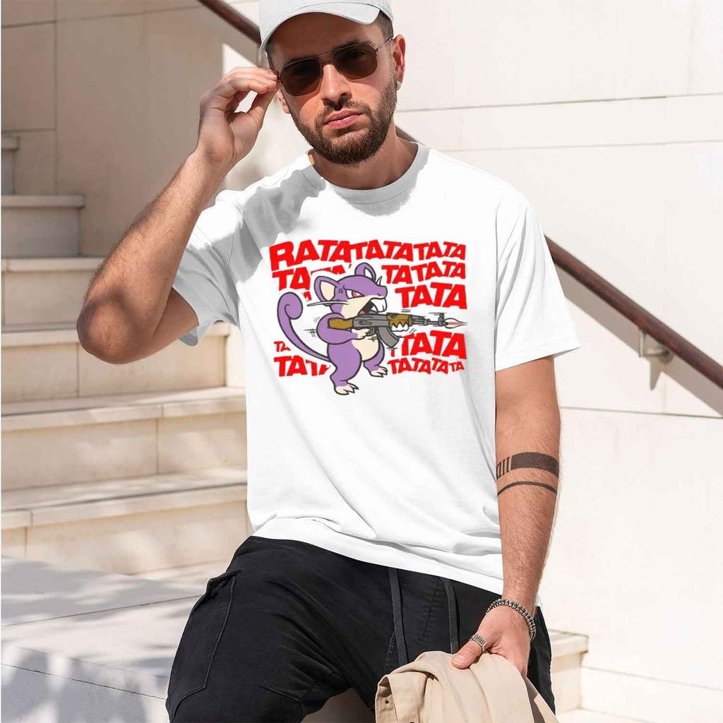 Gun Rat Tshirt Unisex Banksy T Shirt Street Designer Tees Fashion Summer Unisexs Clothing Streetwear Anime Tshirt 2026 New Model Shor