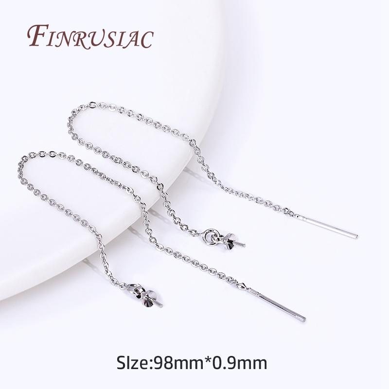 Brass Thin Chain Ear Wire For Earrings Making Findings Trendy 18K Gold Plated Long Tassel Earwire DIY Fashion Jewelry For Women