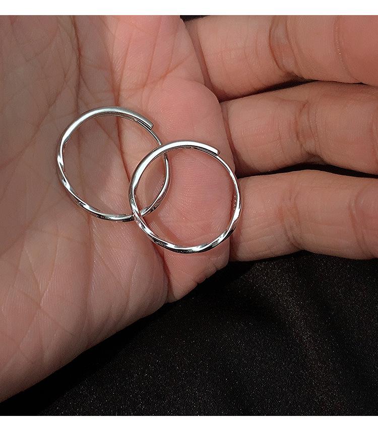 Korean Style S925 Sterling Silver Minimalist Twisted Wave Band Ring for Women - Simple, Elegant, Stacking Ring, New Trend