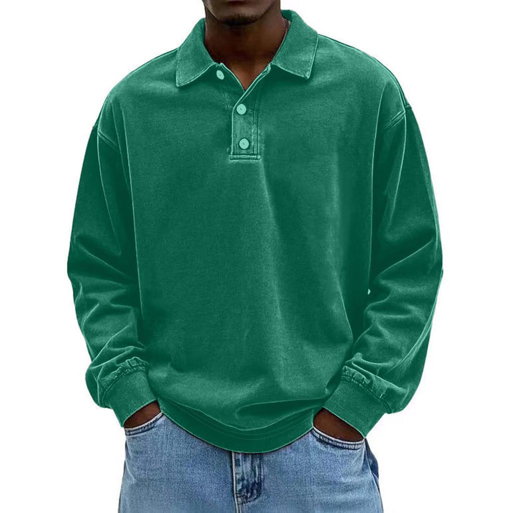 Herr  Affär  Fritid  Mångsidig  Långärmad  Nedvikt krage  Pullover  Skjorta