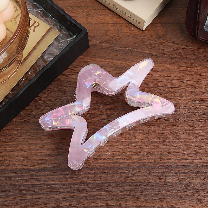 Ice Through Acrylic Star Grab Clip Fashion High-End Girl Daily Hair Disc Shark Clip Hair Grab