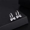 Light Luxury Zircon Bow Earrings For Women Sweet Fresh Temperament Versatile Ear Clip Jewelry