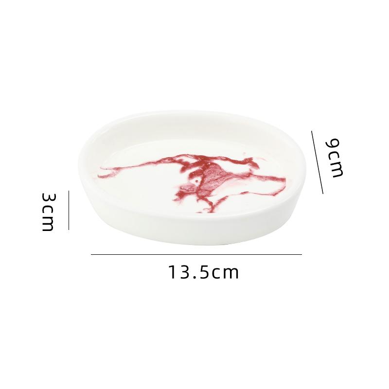 Nordic Style Marbling Ceramic Soap Dish Bathroom Oval Decoration Soap Holder Home Bathroom Supplies Accessories Soap Storage Box