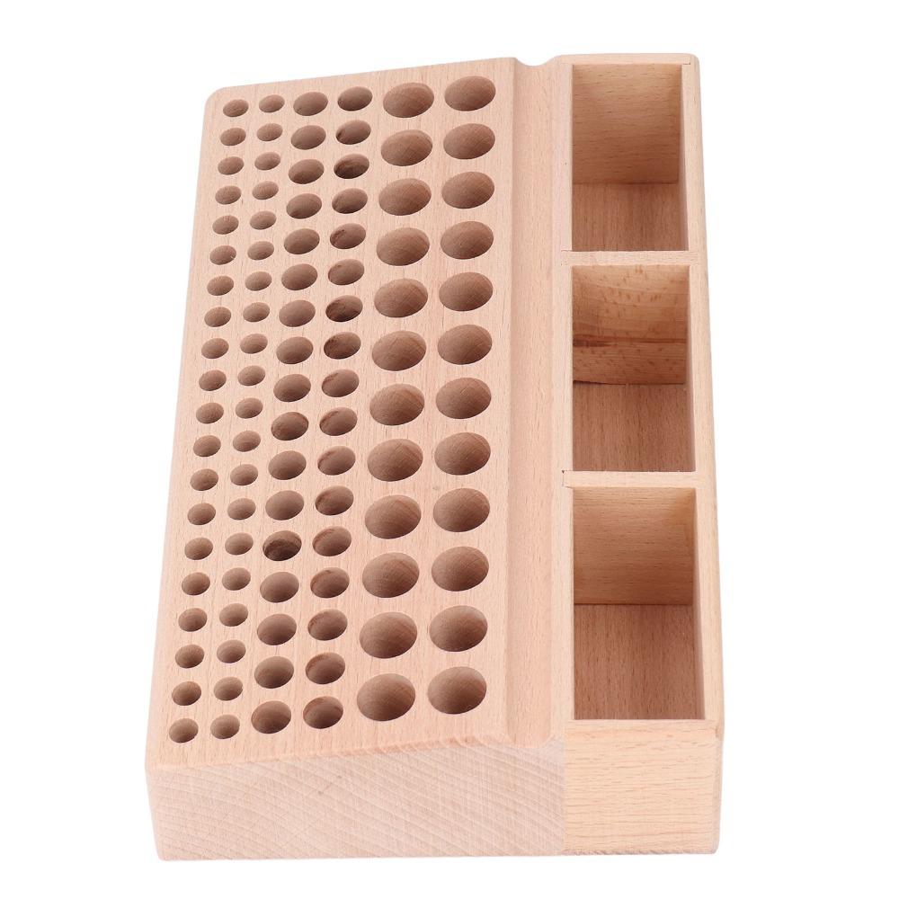 3 Slots Leather Tool Holder 98 Holes Leathercraft Storage Organizer Wooden Tool Rack For DIY