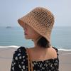 Summer Hollow Bucket Hat Women's Breathable Hat Thin Anti-ultraviolet Sun Hat Fashion Basin Hat Bucket Advanced Sense