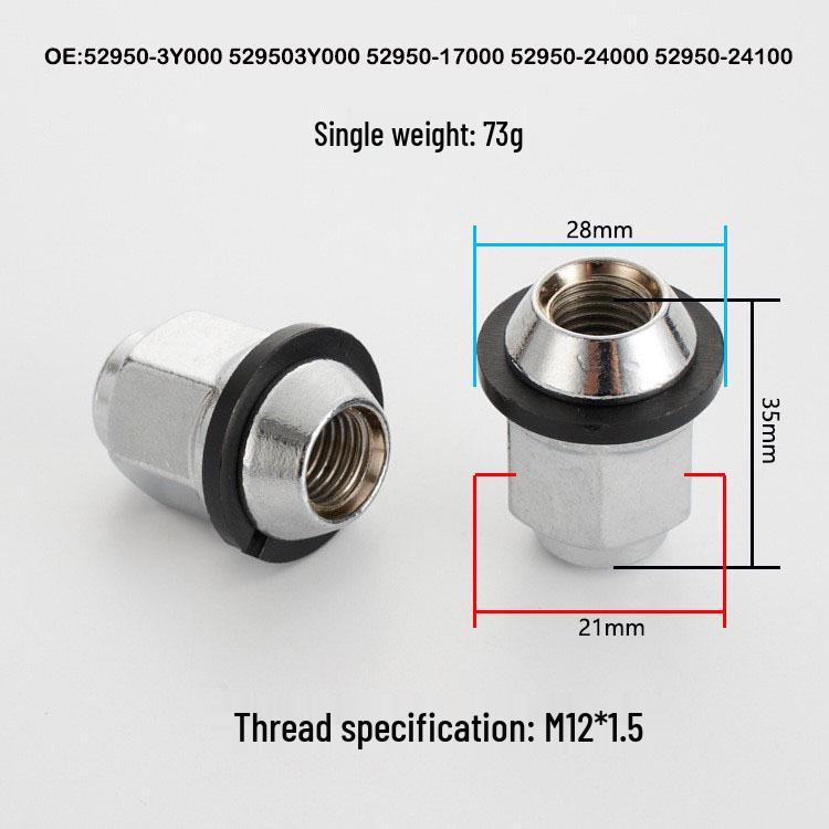 Hyundai Kia Chollima Ocelové šrouby a matice kol 52950-24000