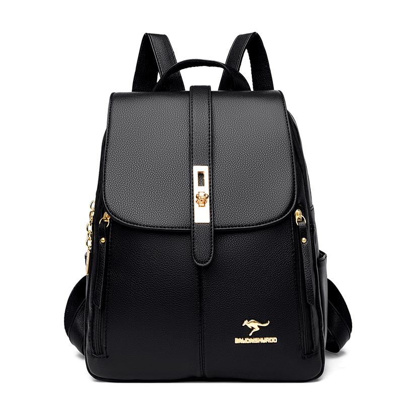 Damen Rucksäcke mit großer Kapazität Geldbörsen Hochwertiges Leder Damen Vintage Tasche Schultaschen Reisetasche Damen Rucksack KTY