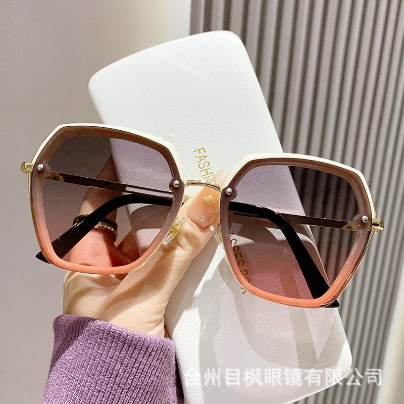 New Sunglasses Sunglasses Women's Polygonal Fashion Sunshades High-quality Metal Nose Pads