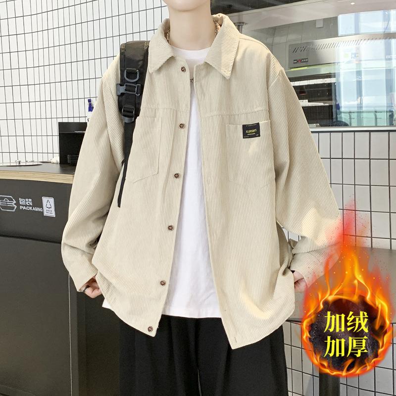 2025 Spring Japanese Corduroy Jacket Jacket Men's Trend Retro Outerwear Shirt Couple Versatile Tooling