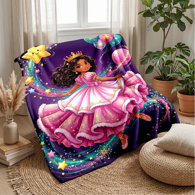 Princess In Pink Majesty 2 Theme Blanket Lightweight Warm Flannel Blanket Decorative Throw Blanket for Home Decoration