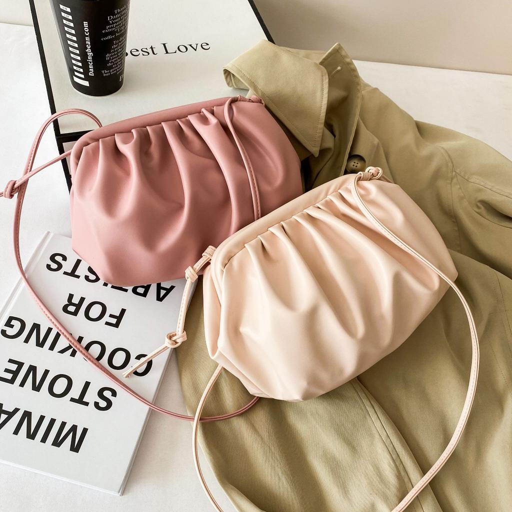 Women Party Crossbody Bag Bag PU Leather Single Shoulder Cloud Bag Dumpling Bag Messenger Bag Soft Simple Fashion