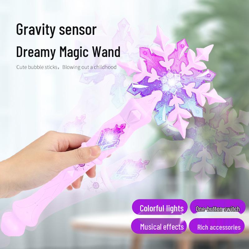 Girls' Christmas Snowflake Glow Wand - Flashing Magic Stick Toy