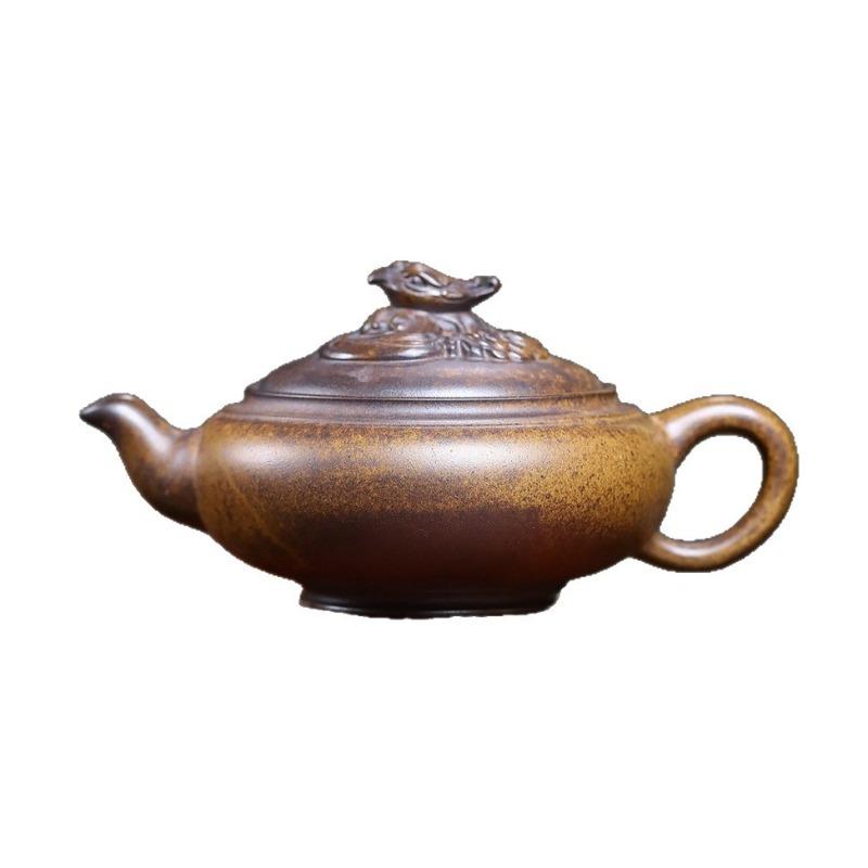 Yixing handmade purple clay teapot, dragon bone,raw ore, gold sand,tea pot, Kung Fu tea set 280ml