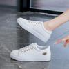 Women'S Pure White Low-Top Sneakers Comfortable Casual Shoes with Golden Accents Rubber Sole Suitable for All-Day Wear