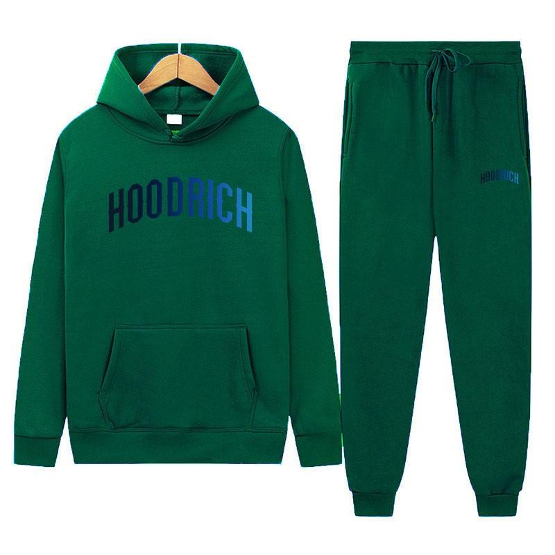 Completo Sportivo da Uomo con Cappuccio Misto Cotone Tuta Manica Lunga Pantaloni Outfit Casual 2025