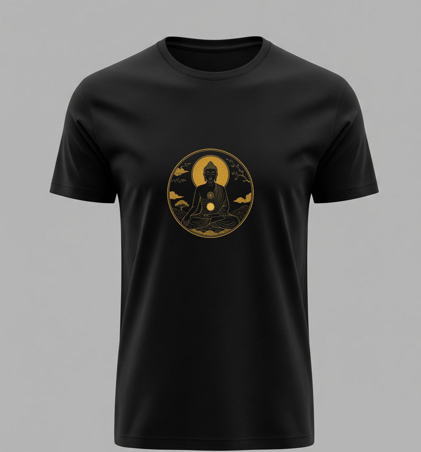 Golden Circle Buddha T-Shirt | Zen Meditation Spiritual Graphic Tee Unisex NWOT XXXL