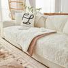 New Pattern Plush Sofa Cushion Winter Solid Color Plush Seat Cushion Pastoral Style Anti Slip Sofa Towel Backrest Towel Sand