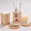 1 Packung Glas-Wattestäbchenhalter Spender Set Badezimmer-Organizer für Wattestäbchen Wattepads Klare Gläser Make-up-Aufbewahrung Badezimmerzubehör