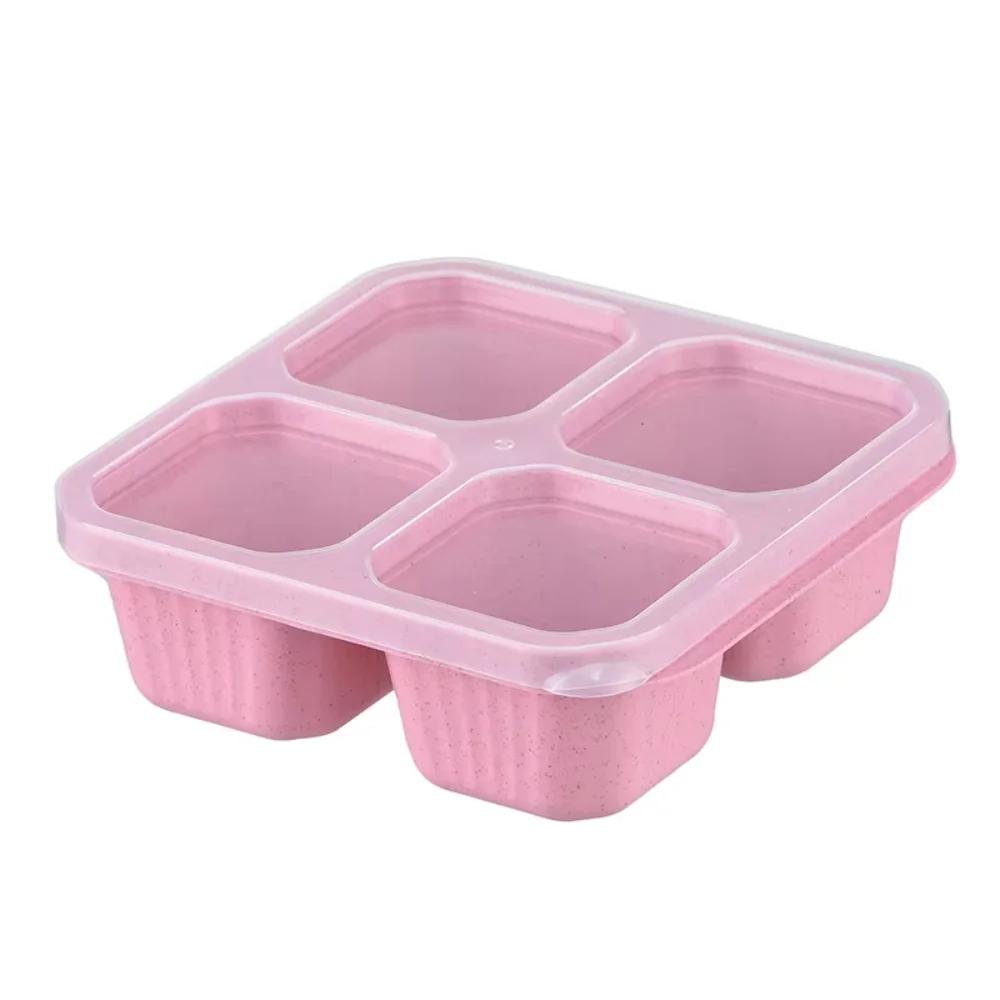 1 Layer Stackable Multi-color straw Lunch Integrated Snack Containers Containers for food Bento box Aluminium food container
