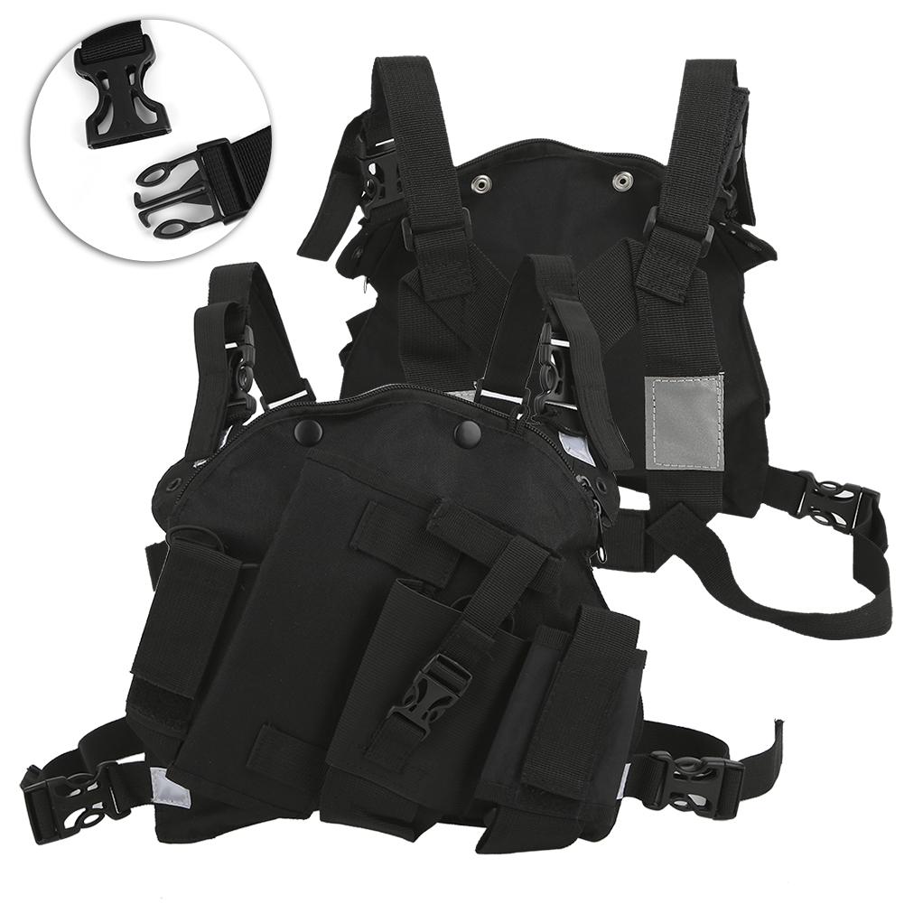 Skrå toveis radiosele justerbar walkie-talkie brystveske lomme for militære sykehus