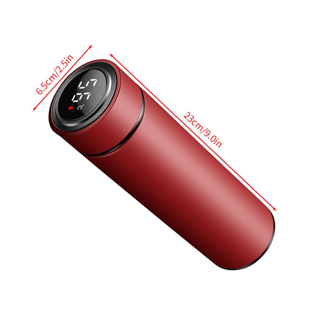 Vakuová láhev 304 nerezová ocel 500ml láhev na vodu LCD digitální displej hrnek
