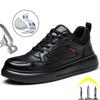 Cowhide Safety Shoes Men Composite Toe Electrical Insulated Shoes Waterproof Work Shoes Puncture-Proof Indestructible Shoes
