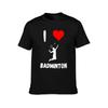 I Love Badminton Red Heart Badminton Passion Racquet Smashing TShirt Big and Tall Gym TShirt