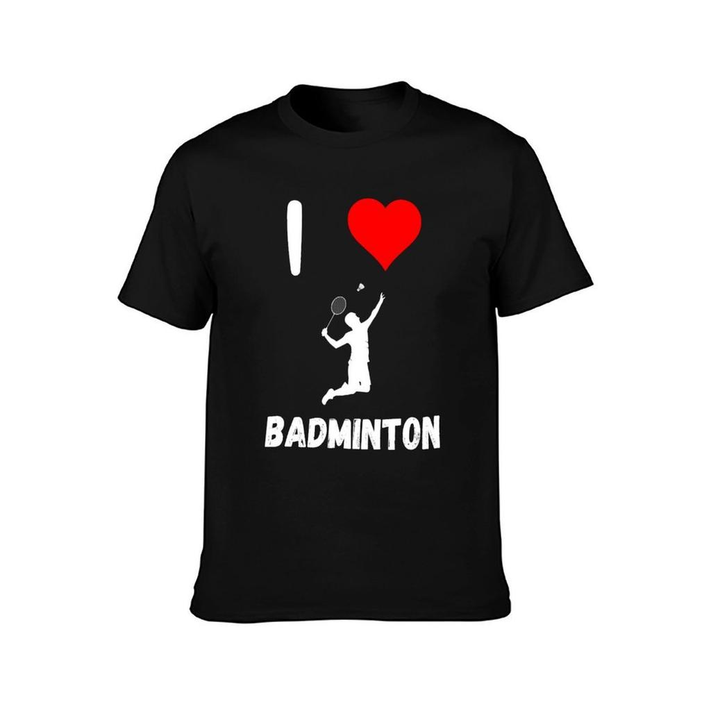 I Love Badminton Red Heart Badminton Passion Racquet Smashing TShirt Big and Tall Gym TShirt