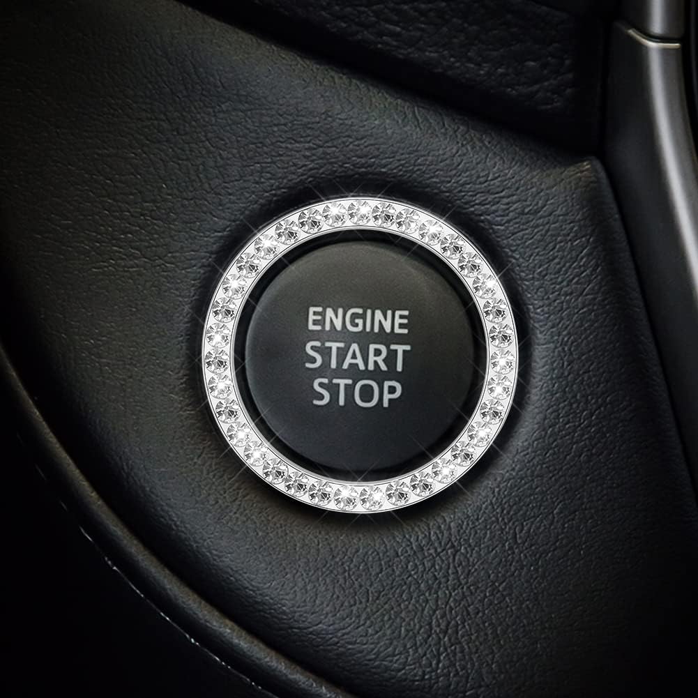 Bling License Plate Frames for Women 2 Pack, Rhinestone Crystal License Plate Cover with Bolts Washer Caps Univerasl Bling Car Accessories for Girls