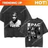 Customization Shirt Rapper Tupac 2pac All Eyez On Me Washed T Shirts Hip Hop Vintage Fashion T-shirt Men's Oversized Cotton T Sh