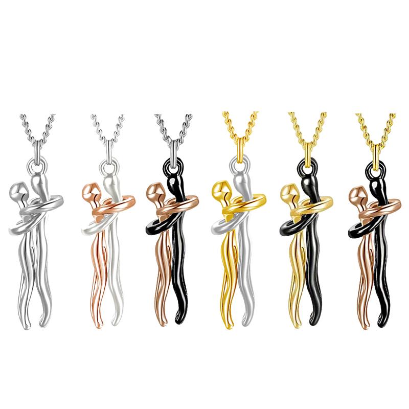 1PC Symbole d'Amour Mode Couple S'Étreignant Port Quotidien Pendentif Collier Cadeaux Alliage Saint-Valentin Bijoux Nouveau Exquis