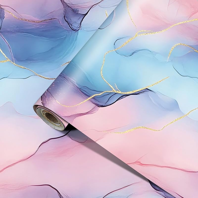 Schwarz Gold Marmor Tapete Marmor Kontaktpapier Vinyl Selbstklebend Abnehmbar Arbeitsplatte Peel and Stick Wandtapete für Renovierung Wand Arbeitsplatte