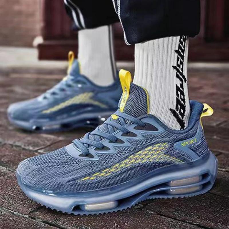 Outdoor Men's Casual Sneakers Chunky Running Shoes Fashion Men Shoes Mesh Breathable Basketball Shoes Non Slip Shock Tennis Shoe