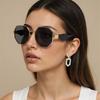 Trendiga polygonala dam solglasögon Herr mode Metallbåge Körsolglasögon Dam Snygga Utomhus Semester Solskyddsglasögon