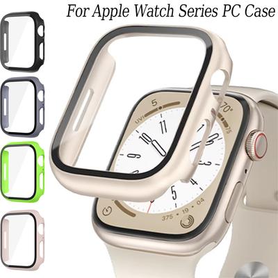 PC Case+Tempered Screen Protector For Apple Watch Ultra 3-1 11 10 46/42mm Integrated Hard Shell iWatch 9 8 7 6 5 4 SE 45mm 44mm
