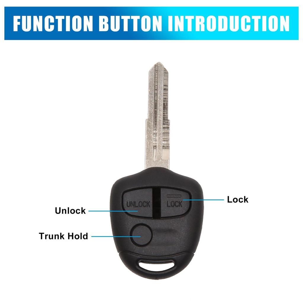 uxcell Key Shell Remote Key Fob Shell 3 Buttons for Mitsubishi Lancer Outlander