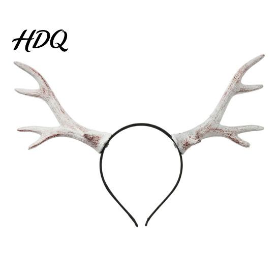 Einzigartiges Halloween-Kopfschmuck für Fotos Hirschgeweih-Haarband, Realistisches Wald-Cosplay-Kostüm, Gothic-Party-Kostüm-Haarband Stil Elastisches Haarband,
