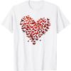 Red Butterfly Heart Graphic Print Men's Casual Round Neck T-Shirt Breathable Cotton Tee