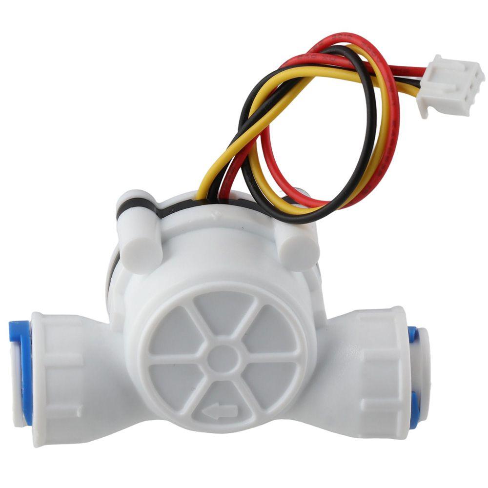 Professioneller Kunststoff-Wasserflussmesser 0,3-10L/min 3/8" Durchflussmesser Weiß Schnellkupplung Kraftstoffflussmesser Wasser Diesel