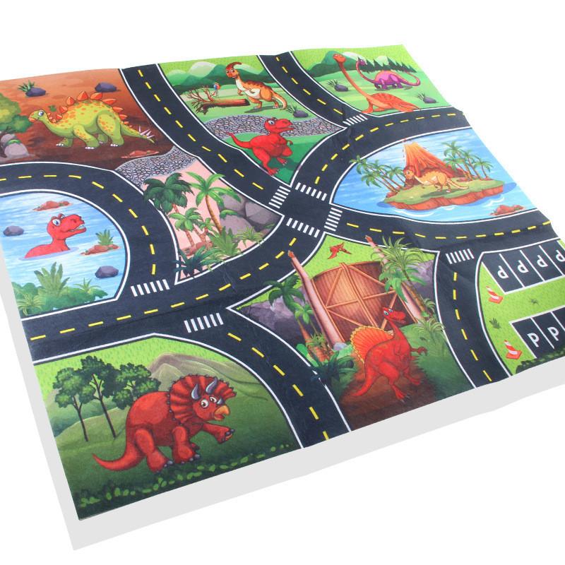 Neues tragbares Jurassic Dinosaurier-Set mit praktischer Aufbewahrungsbox und realistischer Baummatte