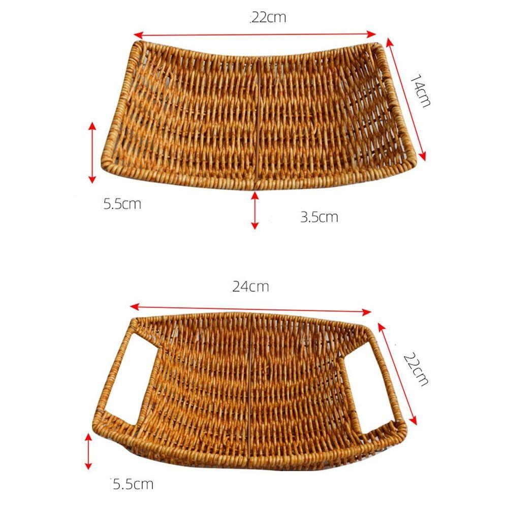 Multistyles Storage Rattan Woven Tea Tray  Restaurant Serving Tabletop Display
