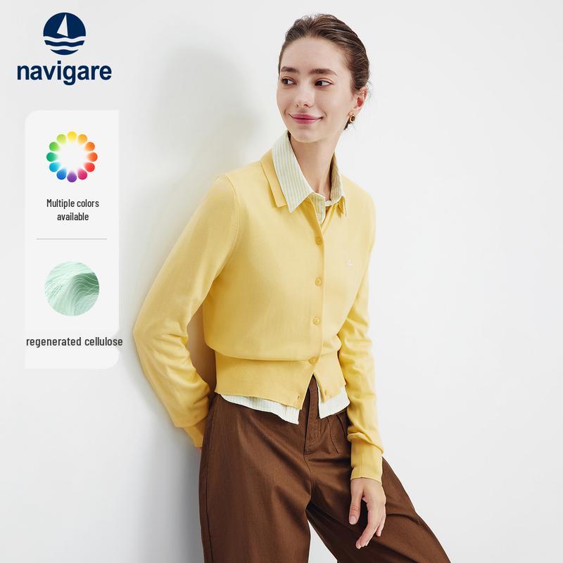 

Navigare Women s Lightweight Polo Knit Cardigan S