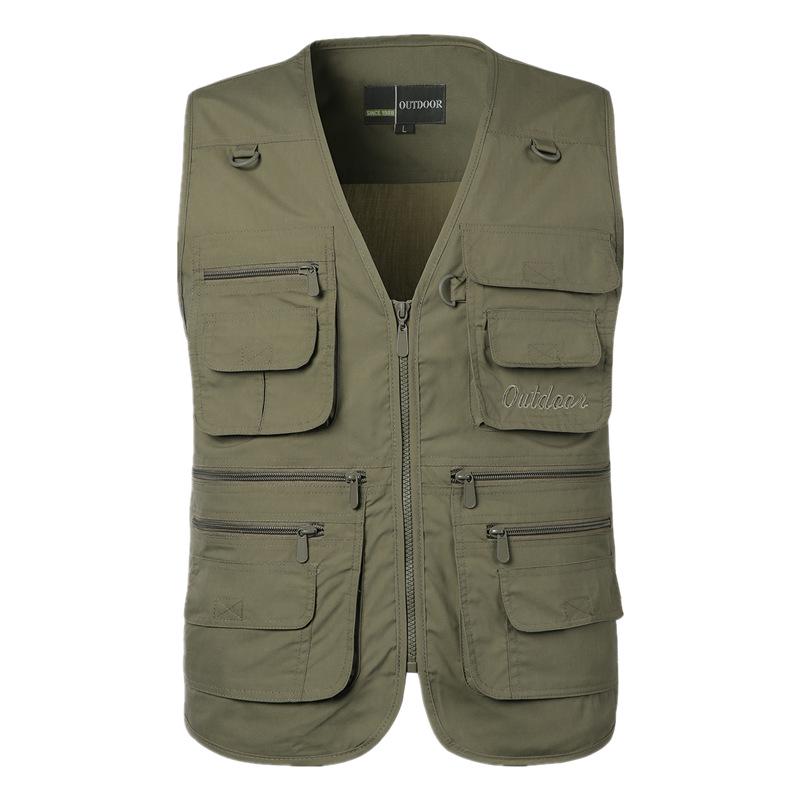 Men's Multi-Pocket Loose Vest for Outdoor Fishing & Photography - Plus Size, Casual Summer 
