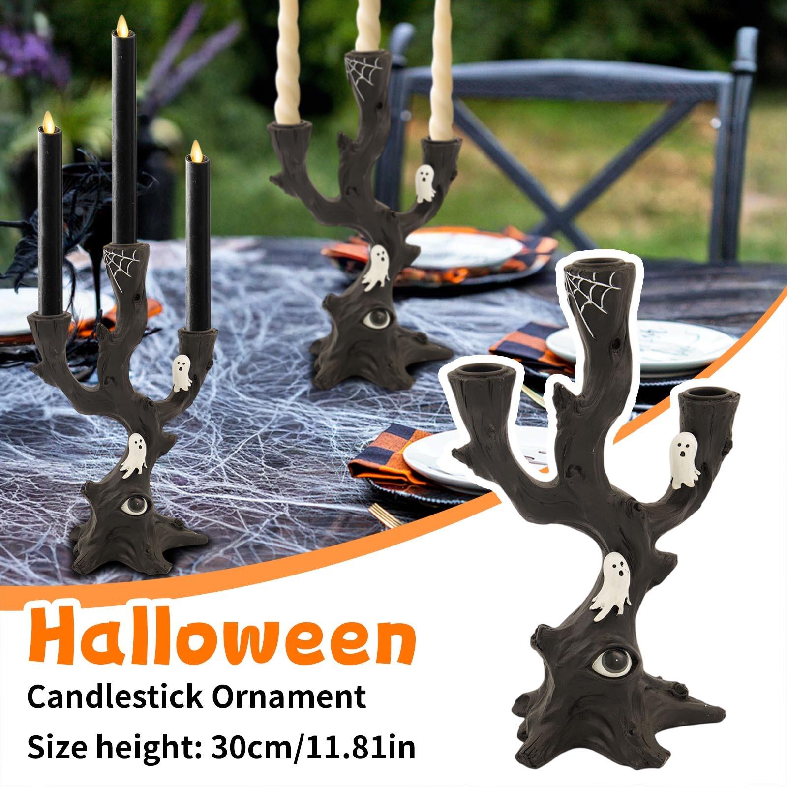 

Black Haunted Tree Halloween Candlestick Ornaments One Size