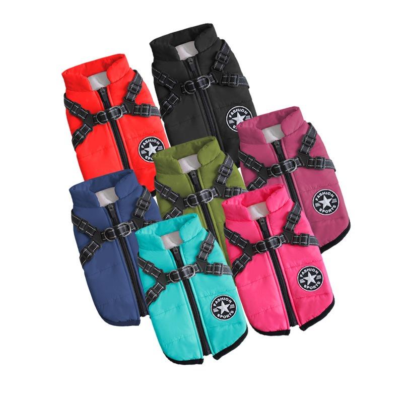 Dog Cotton-Padded Clothes, Warm And Cold-Proof Pet Clothes In Autumn And Winter, Thickened Multi-Color Cotton Clothes For Pets