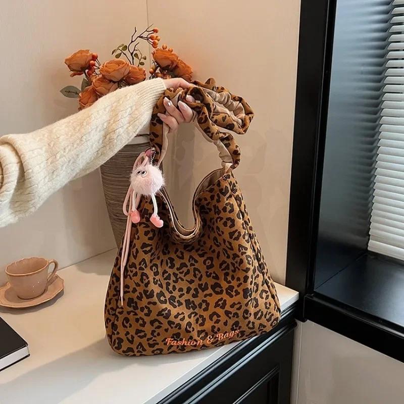 Torby na ramię w panterkę o dużej pojemności ze szwami rekreacyjnymi, nowy trend, wszechstronne, wyprzedażowe torby crossbody dla kobiet